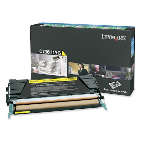 Lexmark YELLOW RETURN PROGRAM TONER CARTRIDGE FOR USE IN C/X736, X738 ES C736H1YG