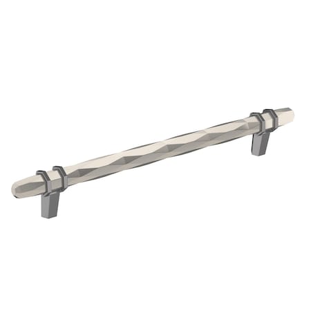 Amerock London 8 in 203 mm Center-to-Center Satin Nickel/Black Chrome Cabinet Pull BP36663G10BCR