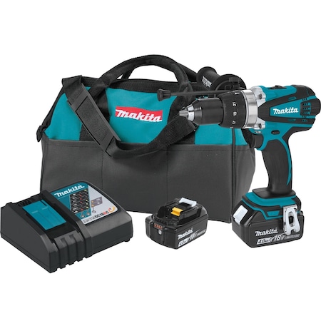 Makita 18V LXT 1/2 in. Brushless Cordless Hammer Drill/Drive Kit Battery & Charger XPH03MB