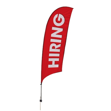 Showdown Displays 10.5 Ft  Value Razor Sail Sign Kit (Single-Sided With Value Spike Base) - Hiring Red 908110-004