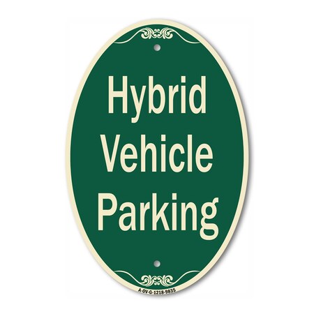 Signmission Hybrid Vehicle Parking Green & Tan, 12 Inch X 18 Inch Designer A-OV-G-1218-9835