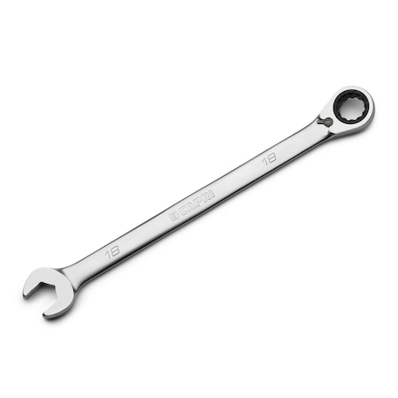 Capri Tools 18 mm 120-Tooth Ultra-Smooth Reversible Ratcheting Combination Wrench, XL Long Series, Metric, 12Point CP15818