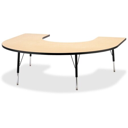 Jonti-Craft Berries Horseshoe Activity Table, 66 in. x 60 in., E-height, Maple/Black/Black 6445JCE011