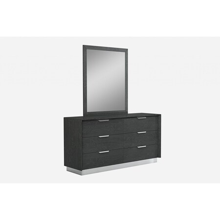 Homeroots 63" Grey Solid Wood Six Drawer Double Dresser 370691