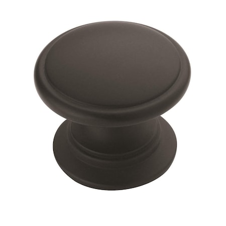 Amerock Ravino 1-1/4 inch (32mm) Diameter Matte Black Cabinet Knob, 10PK 10VMP53012FB