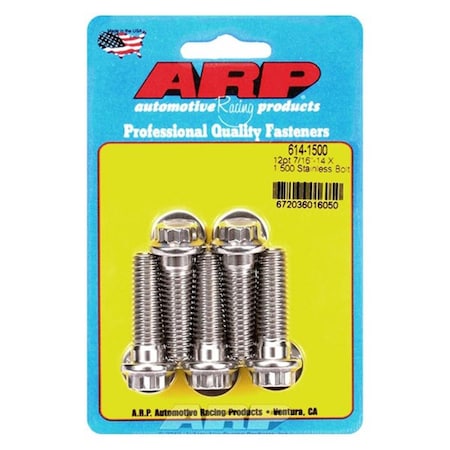 Arp 614-1500 0.43-24 x 1.5 in. Stainless Steel 12 Point Bolt Kit - Set of 5, 5PK ARP614-1500