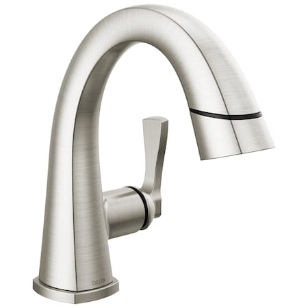 Delta Stryke Single Handle Pull Down Bathroom Faucet In Lumicoat Stainless 577-SSPD-PR-DST