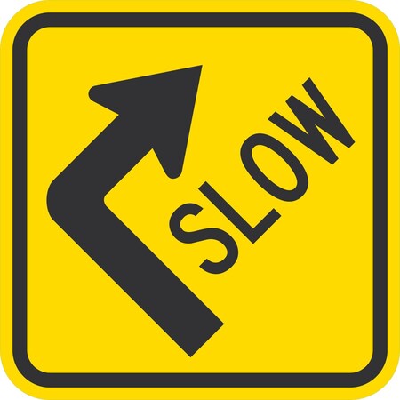 Lyle Slow (w/Right Arrow sym), 12x12, High Intensity Prismatic, Yellow G-2058-HI_12x12