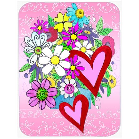Carolines Treasures True Love Bouquet Valentines Day Glass Cutting Board- Large PJC1040LCB