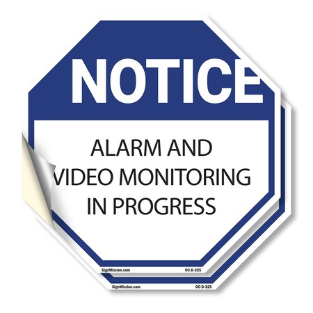 Signmission Notice Alarm and Video Monitoring i, 6 inch X 6 inch, Vinyl Decal, 2PK OC-D-2PACK-6-325