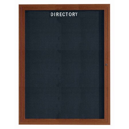 Aarco Enclosed Letter Board Directory w/ Aluminum Oak Wood Look Finish Frame, 48''Hx36''W, 1 Door Unit ADCO4836R