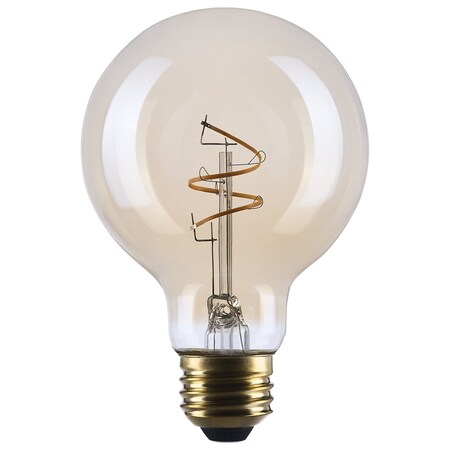 Satco 3.5 Watt G25 LED 2000K CCT Medium Base Clear Glass Amber Coil Filament Dimmable 120 Volt S14210