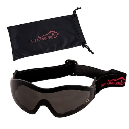 Bison Life Safety Goggles, Black Lens, Anti-Fog & Anti-Scratch, Elastic Strap, Mirage Series SH-MRSG-BKLBKS-MS19