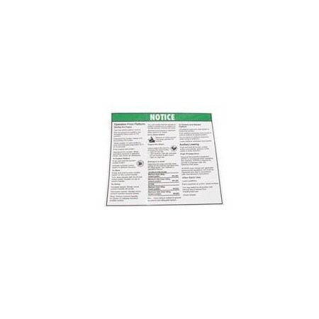 Genie REPLACEMENT DECAL NOTICE OP INST PLATFORM 1000195