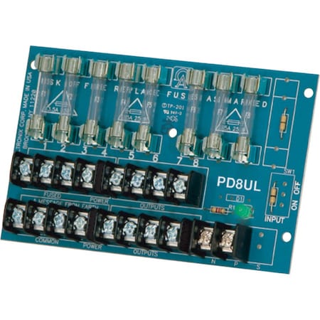 Altronix Power Dist Module 8 Output Fuse PD8UL