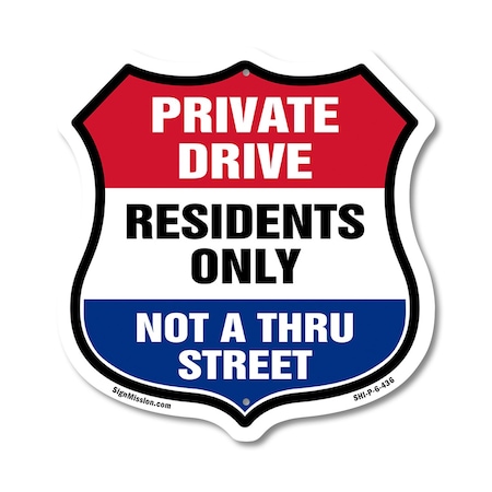 Signmission Private Driveway Shield Sign Private Dri, 6 Inch X 6 Inch, Plastic Sign SHI-P-6-436