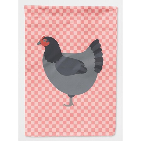 Carolines Treasures Jersey Giant Chicken Pink Check Garden Flag BB7835GF