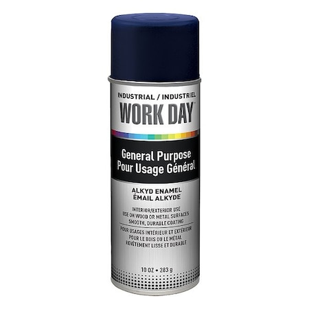 Work Day Spray Paint, Blue, Gloss, Solvent, 10 oz A04403007