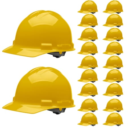 Malta Dynamics Hard Hat, Polyethylene, Ratchet, Yellow HHY1004-Case