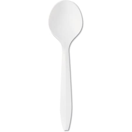 Boardwalk Mediumweight Polystyrene Cutlery, Soup Spoon, White, PK1000 PK BWKSOUPSPOON