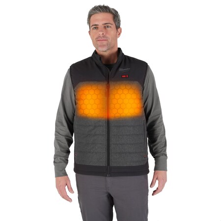 Milwaukee Tool Axis Heated Vest, Polyester, 2 to 8 hours Heating Time, 3 Heat Settings, Gray, XL M300G-21XL