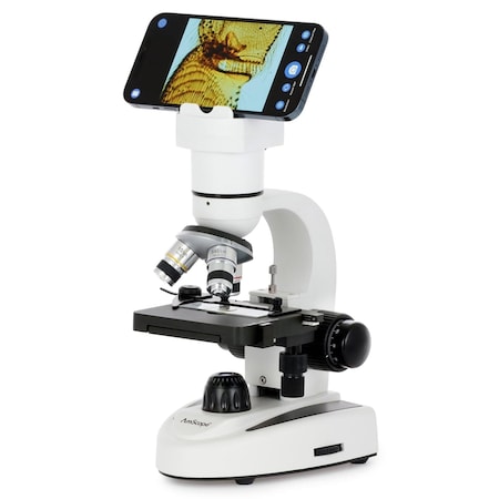 Amscope 2.0MP Wi-Fi Full HD 1080p Digital Compound Microscope with Mechanical Stage for Smart Devices DM150-W