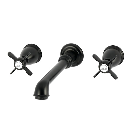 Kingston Brass Double-Handle Wall Mount Bathroom Faucet, Matte Black KS7120BEX