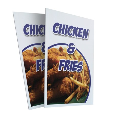Signmission Chicken & Fries, Plastic Signs Only 24 Inch x 36 Inch, Corrugated Plastic, 2PK CSB-2436-2PACK-Chicken & Fries