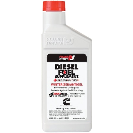 Power Service 12 Oz. Diesel Winterizer/Anti-Gel Fuel Supplement + Cetane Boost PSVC1012-09