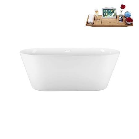 Streamline 59.1 in L, 27.6 in W, Glossy White, Acrylic, Center N3720BL