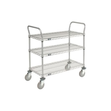 Global Equipment Nexel    Utility Cart, 3 Shelf, Nexelate    , 30"L x 21"W x 42"H, Pneumatic Casters 2130N3EP