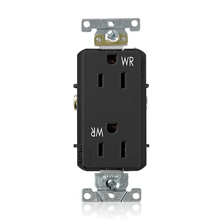Leviton Receptacle Outlet, 15A, Black, 125V WTD15-E