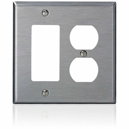 Leviton WallPlate, DuplexOutlet, StainlessSteel SJ826-40
