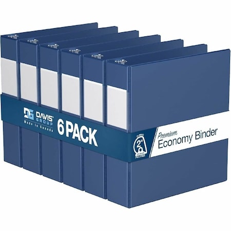 Davis Group Premium Economy, Angle D Ring, Binder, (Royal Blue, 2"), PK6 2304-92-06