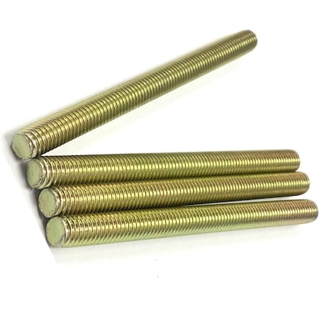 Zmg Fasteners Plus 1/4 - 20 X 36" FULLY THREADED STRAIGHT ROD SAE GR 8 J429 ZINC TRIVALENT YELLOW 2038445