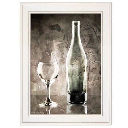Homeroots Moody Gray Wine Glass Still Life 1 White Framed Print Wall Art 404647