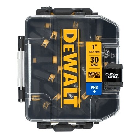 Dewalt IMPACT READY Series DWA1PH2IR30 Screwdriver Bit Set with Toughcase+ System, 30-Piece, Steel DWAF1PH2IR30