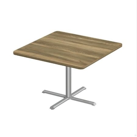 Correll Square Cafe Table, 42 in W, 42 in L, 29 in H, Particleboard Top, Colonial Hickory SXT42S-53-98-53