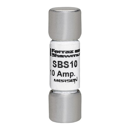 Mersen Fuse, 1 3/8 in L, 600 V AC, 10 A SBS10