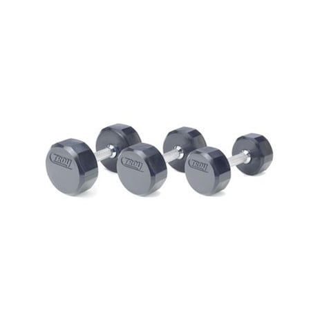 Troy Barbell Troy 12-Sided Rubber Encased Dumbbell - 105 lbs. - Sold as single dumbbell TSD-105R
