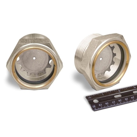 Oil-Rite Gsketed Wndw Sght Straight Thread - Straight, Press Fit, 2 1/2in., SS, 50 PSI, Buna-N, 1 31/32in. B2396-17