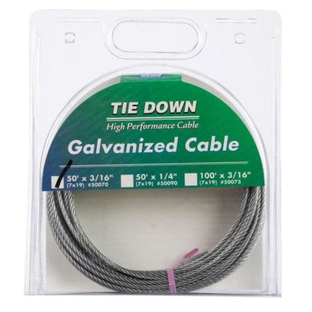 Tie Down Engineering 50070 PreCut Galvanized Cable 0.18 in. dia. 5391560