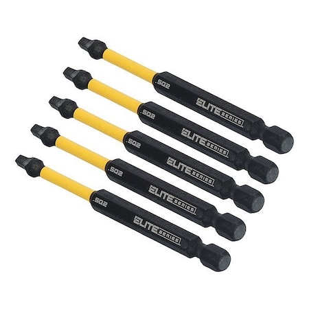 Dewalt Drill Bits, Steel, Hex, 1/4 in Shank Sz DWAFE3SQ2IR5