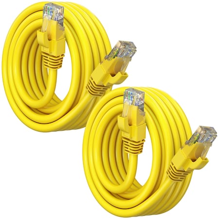 Maximm Cat6 Ethernet Cable 12ft 10Gbps 550MHz UTP, 2PK, Yellow, 2PK CAT6CCA-12YL-2PK