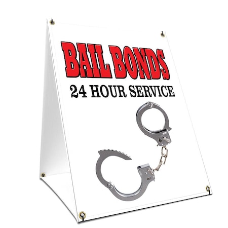 Signmission Bail Bonds, 24 Inch x 18 Inch A-frame Yard Sign, Plastic Sign SBC-1824-Bail Bonds