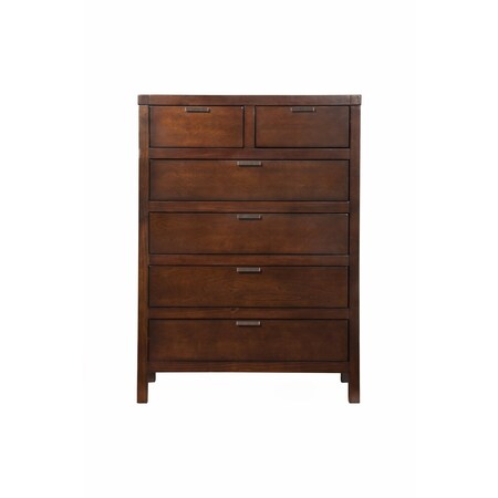 Homeroots 36" Brown Solid Wood Six Drawer Chest 524155