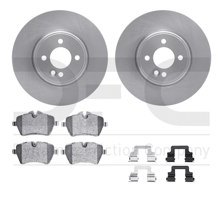Dynamic Friction Co DFC Rotors with EURO 5000 Ceramic Brake Pads includes Hardware 6612-32005