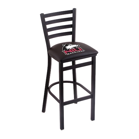 Holland Bar Stool Co 25" Blk Wrinkle Northern Illinois Stationary Counter Stool, Ladder Back L00425NorIll