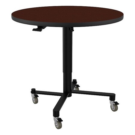 National Public Seating Cafe Table, Black, 40 1/2 in H, W/Casters ACT136PBTMMY