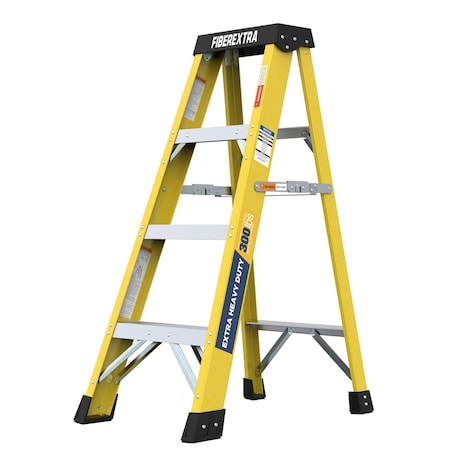 Wrightmaster 3.5 ft. Fiberglass Step Ladder, 8 ft. Reach with Top Cap and Non-Marring Feet, 300 lb. Capacity ZoroP464753